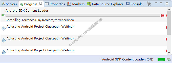eclipse显示android sdk content loader 0%